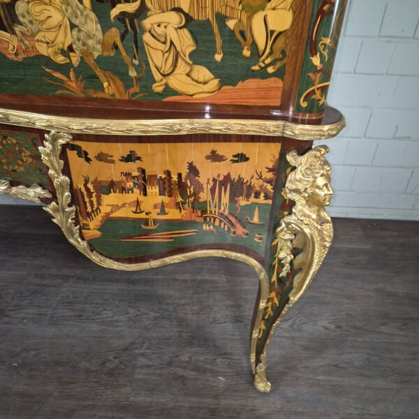Schreibtisch Louis XV Stil Nussbaum Bronze 1,70 m - immagine 9