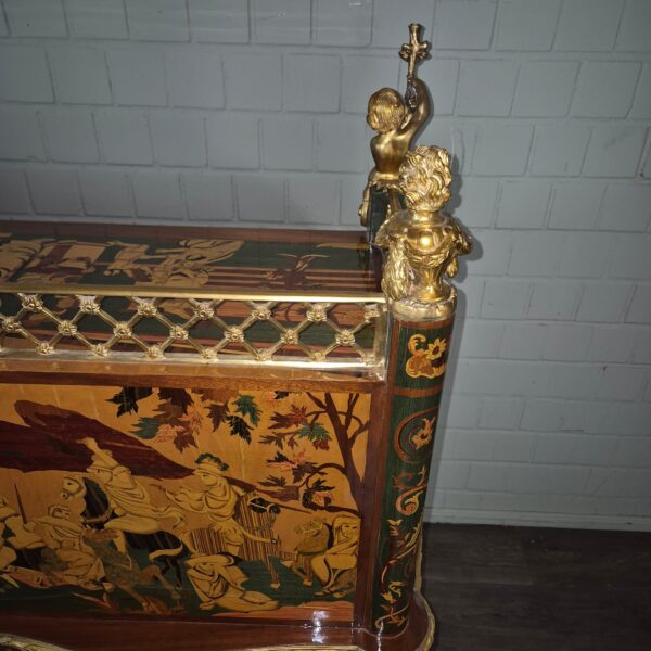Schreibtisch Louis XV Stil Nussbaum Bronze 1,70 m - immagine 11