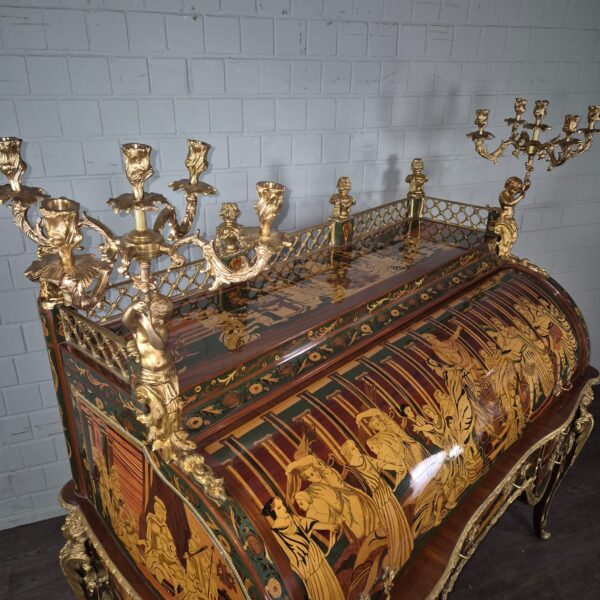 Schreibtisch Louis XV Stil Nussbaum Bronze 1,70 m - immagine 4