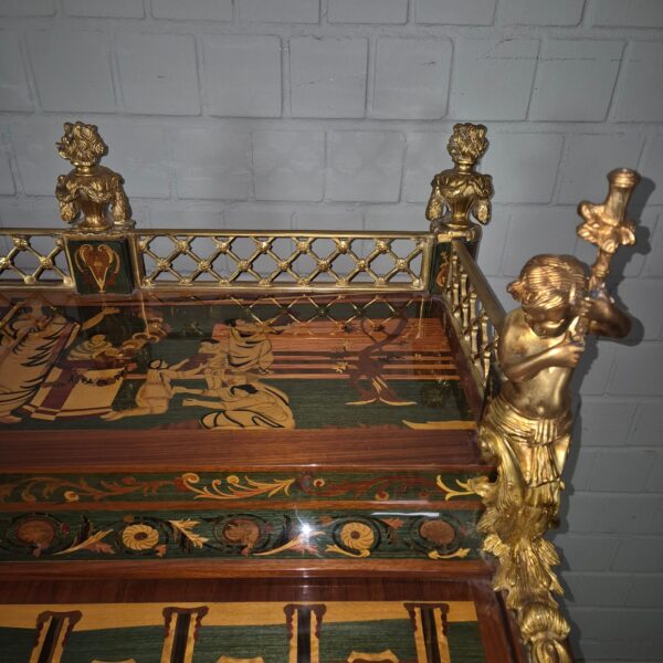 Schreibtisch Louis XV Stil Nussbaum Bronze 1,70 m - immagine 10