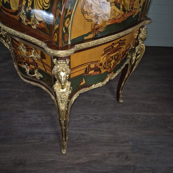 Schreibtisch Louis XV Stil Nussbaum Bronze 1,70 m - immagine 12