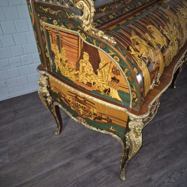 Schreibtisch Louis XV Stil Nussbaum Bronze 1,70 m - immagine 7