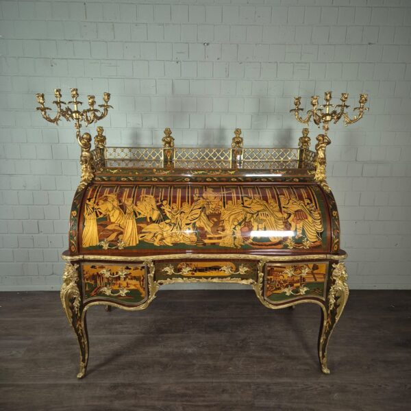 Schreibtisch Louis XV Stil Nussbaum Bronze 1,70 m - immagine 2