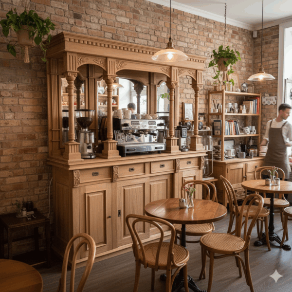 Englische Bar Rückwandbuffet Teakholz 2,08 m - immagine 2