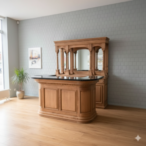 Englische Bar Theke Tresen Teakholz 2,08 m