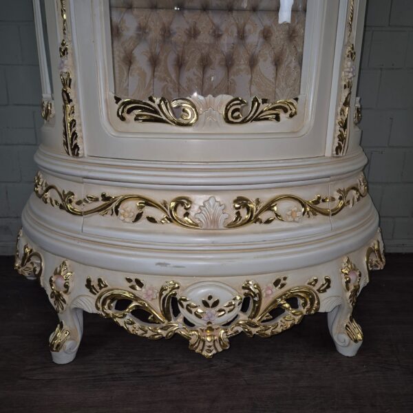 Vitrine Schrank Barockstil Gold-Creme 1,25 m - immagine 8
