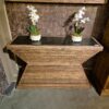 Wandtisch Konsolentisch Teakholz Marmor 1,38 m