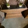 Wandtisch Konsolentisch Teakholz Marmor 1,38 m - immagine 6