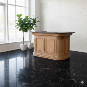 Englische Bar Tresen Granit Teakholz 2,08 m