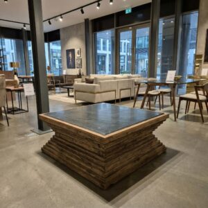 Couchtisch Teakholz Marmor 1,00 m x 1,00 m