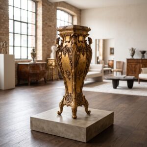Säule Pfeiler Gold Marmor 0,86 m