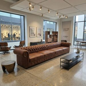 Chesterfield Sofa Couch Leder Antikbraun 4,00 m