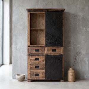 Schrank Bücherschrank Mangoholz 1,00 m