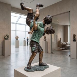 Skulptur Dekoration Kinder Bronze 1,34 m