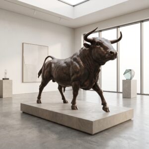 Skulptur Dekoration Stier Bronze 1,55 m