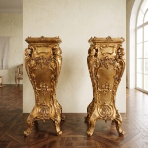 Säule Pfeiler Gold Marmor 1,05 m