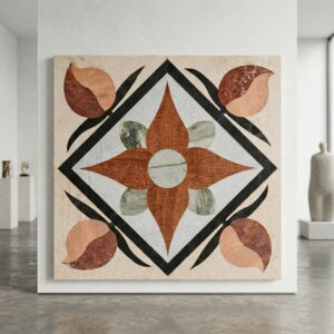 Marmorplatte Tischplatte Blume 1,00 m