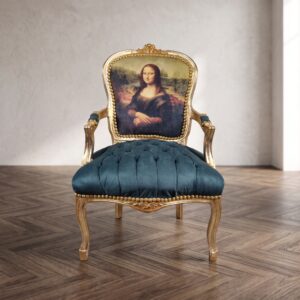 Barockstuhl Stuhl Barockstil Mona Lisa Gold-Minttürkis