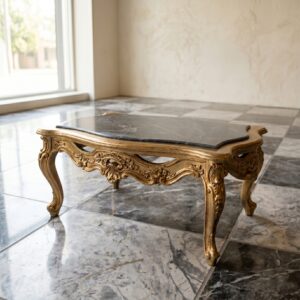 Couchtisch Neubarock Gold Marmor