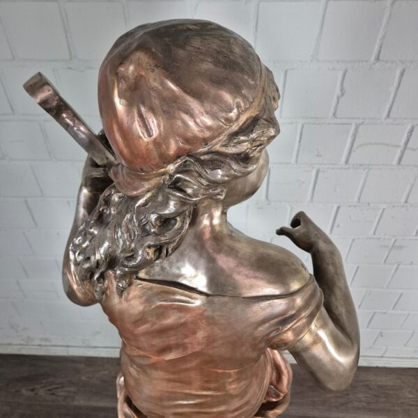 Skulptur Dekoration Kind Mandoline Bronze 1,54 m - immagine 18