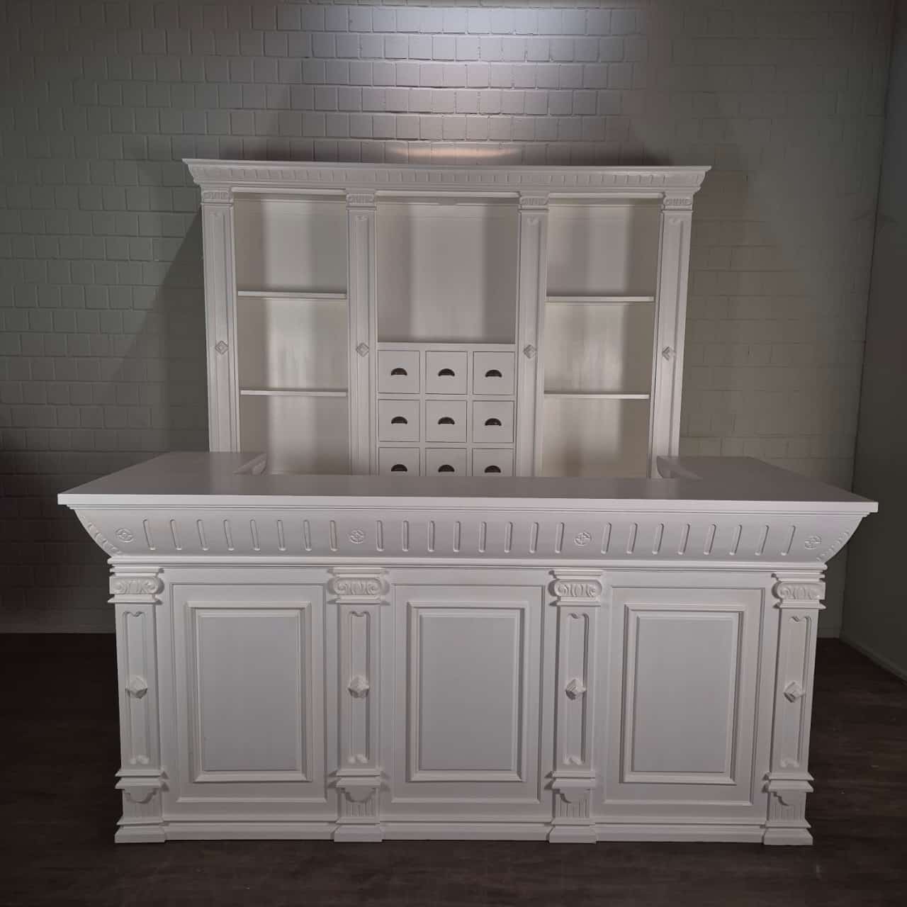 Theke Tresen Regal Ladeneinrichtung Anna Teakholz 2,50 m - immagine 3