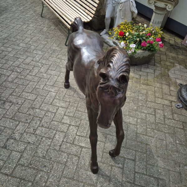 Skulptur Dekoration Pferd Pony Bronze 1,40 m - immagine 3