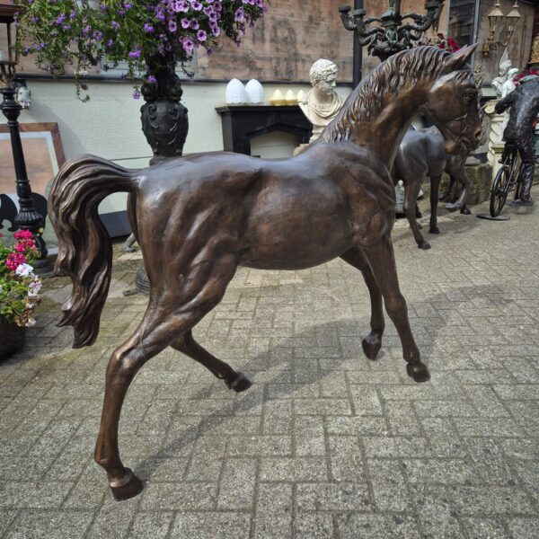 Skulptur Dekoration Set Pferde Ponys Bronze 1,40 m - immagine 7