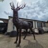 Skulptur Deko-Figur Hirsch Bronze 2,80 m