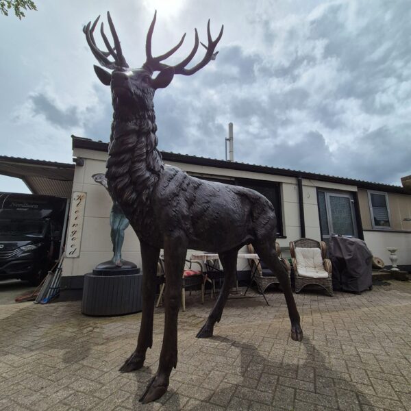 Skulptur Deko-Figur Hirsch Bronze 2,80 m