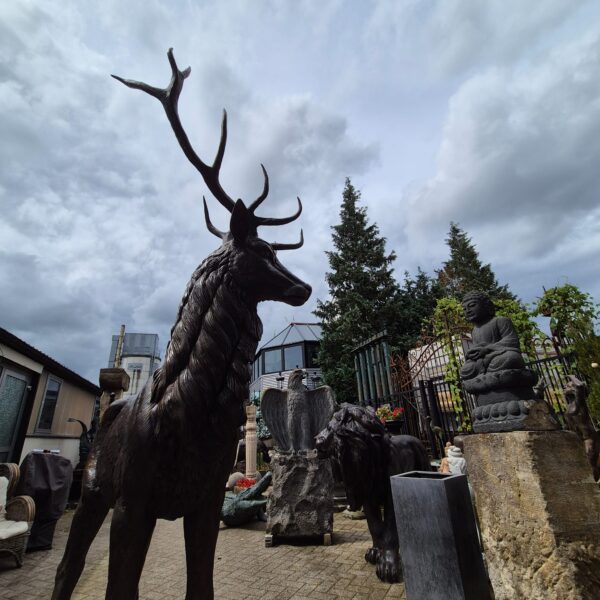 Skulptur Deko-Figur Hirsch Bronze 2,80 m - immagine 4