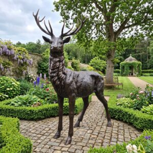 Skulptur Deko-Figur Hirsch Bronze 2,80 m