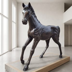 Skulptur Dekoration Pferd Pony Bronze 1,40 m