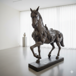 Skulptur Dekoration Karussellpferd Bronze 1,04 m