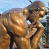 Skulptur Deko-Figur Der Denker Bronze 1,80 m - immagine 5