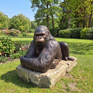 Skulptur Deko-Figur Gorilla Bronze 0,87 m