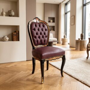Bürostuhl Stuhl mit Intarsien Barockstil