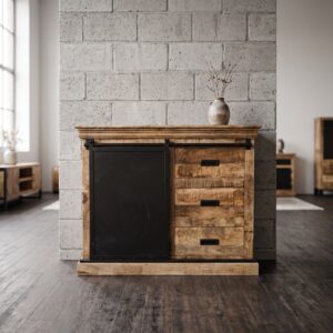 Kommode Beistellschrank Mangoholz 1,04 m