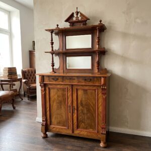 Halbschrank Anrichte mit Aufsatz Gründerzeit 1880 Mahagoni
