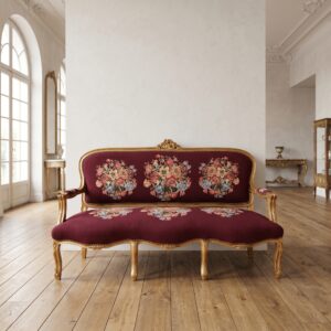 Sofa Couch Biedermeierstil Bordeaux 1,70 m