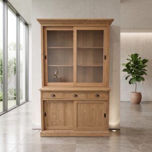 Vitrine Bücherschrank Teakholz 1,37 m