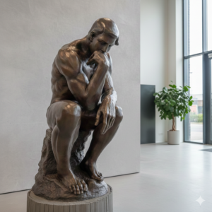 Skulptur Deko-Figur Der Denker Bronze 1,80 m