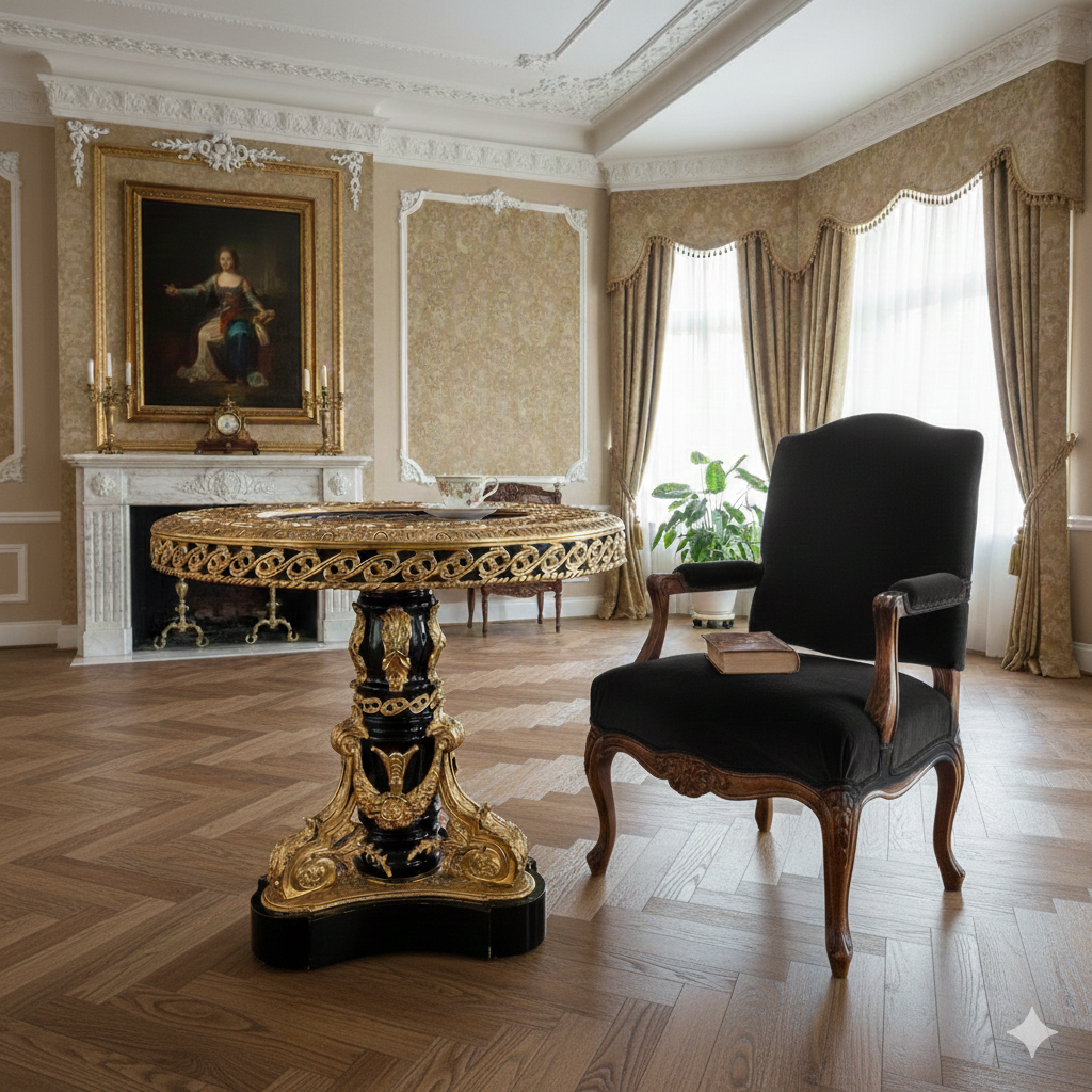 Tisch Beistelltisch Bronze Barockstil Ø 0,77 m - immagine 2