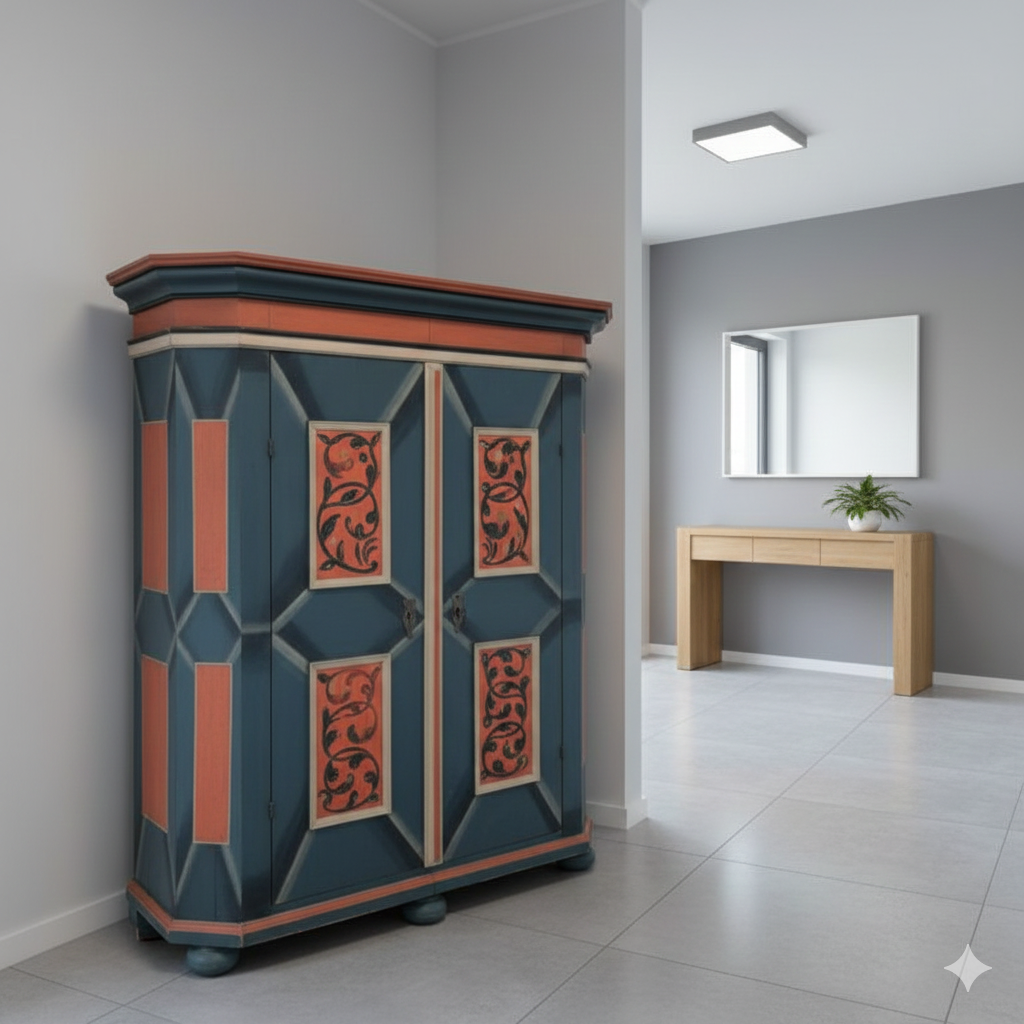 Schrank Bauernmalerei Barock 1780 - immagine 2