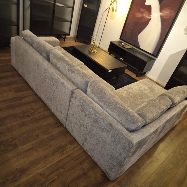 Eckcouch Ecksofa Sofa Couch Hellgrau 2,90 m x 1,90 m Velours - immagine 7