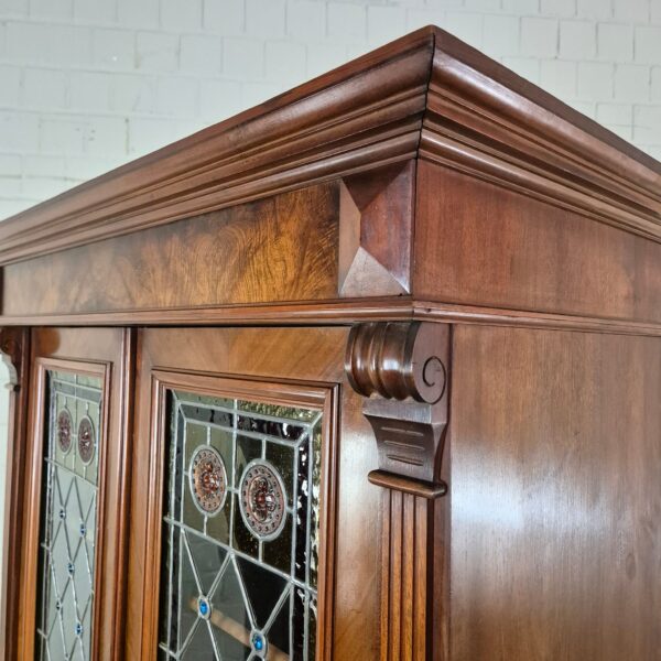 Bücherschrank Vitrine Gründerzeit 1880 Nussbaum - immagine 4
