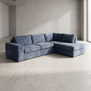 Eckcouch Ecksofa Sofa Couch Blau 2,90 m x 1,90 m Velours