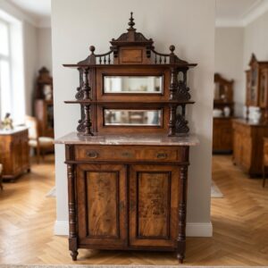 Anrichte mit Aufsatz Kommode Gründerzeit 1880 Nussbaum