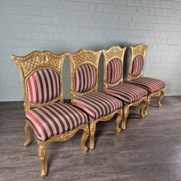 Barockstuhl Stuhl Barockstil Gold Set - immagine 4