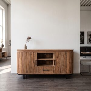Sideboard Anrichte Oval Teakholz 1,80 m