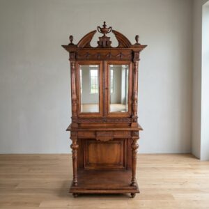 Doppelschrank Spiegelschrank Jugendstil 1900 Nussbaum